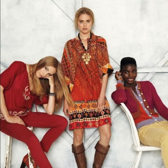 ANTHROPOLOGIE TANVI KEDIA Sumana Boho Printed Tassel Short Dress XS - Picture 8 of 8